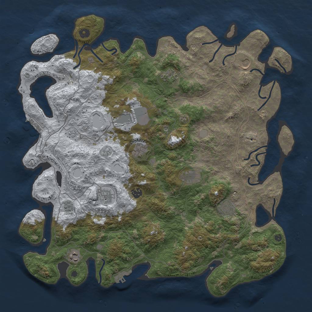 Rust Map: Procedural Map, Size: 4500, Seed: 3230587, 19 Monuments