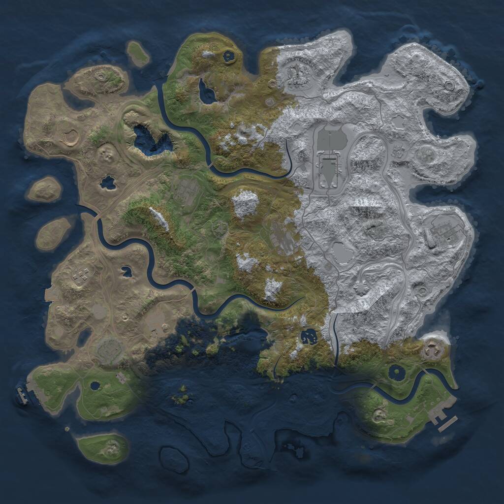 Rust Map: Procedural Map, Size: 4500, Seed: 5186714, 17 Monuments