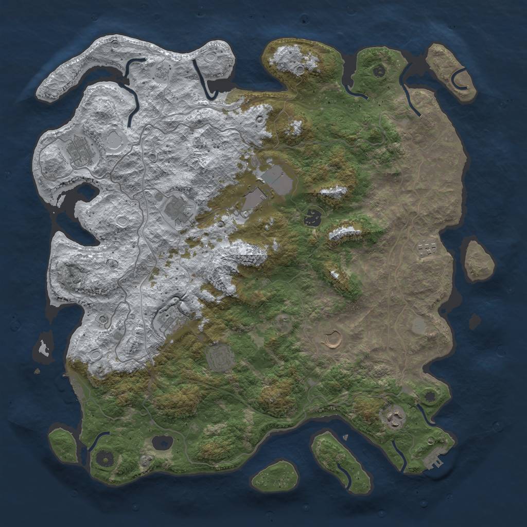 Rust Map: Procedural Map, Size: 4500, Seed: 3388926, 18 Monuments