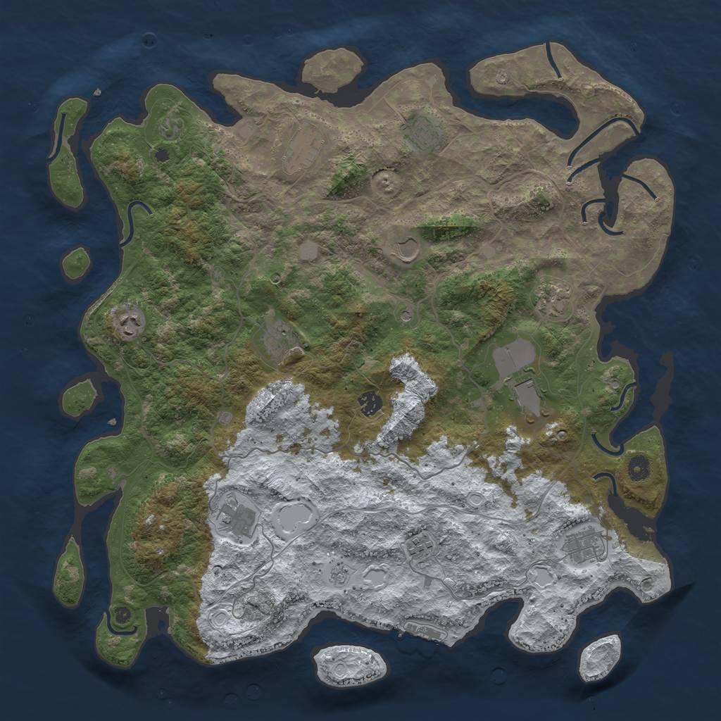 Rust Map: Procedural Map, Size: 4500, Seed: 25168, 19 Monuments