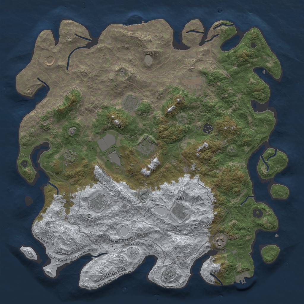 Rust Map: Procedural Map, Size: 4500, Seed: 3233355, 20 Monuments
