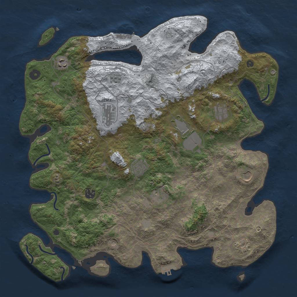 Rust Map: Procedural Map, Size: 4250, Seed: 9684, 19 Monuments
