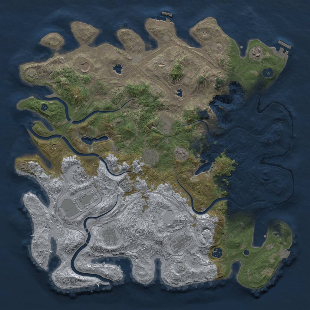 Rust Map: Procedural Map, Size: 4500, Seed: 2846112, 16 Monuments