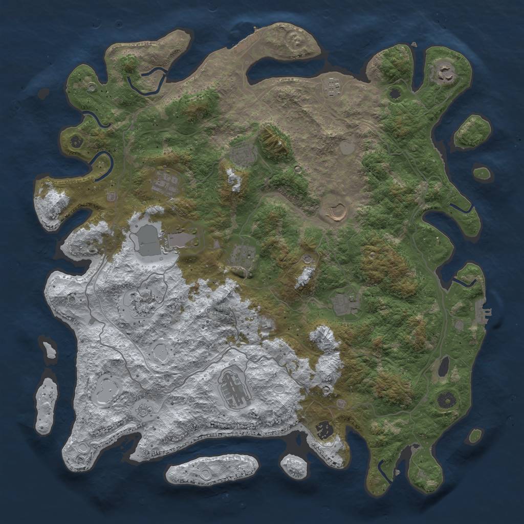 Rust Map: Procedural Map, Size: 4500, Seed: 5765529, 20 Monuments