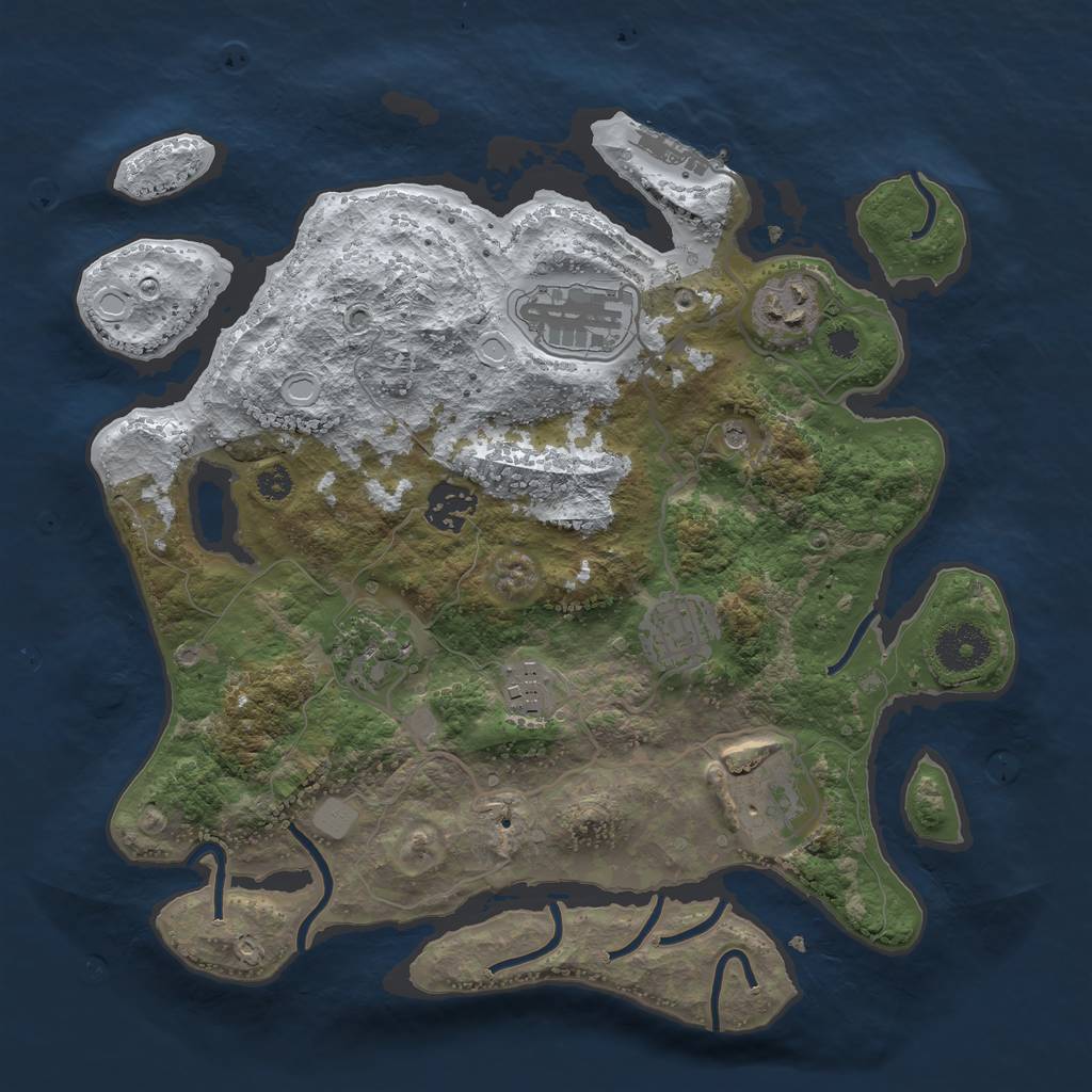 Rust Map: Procedural Map, Size: 3250, Seed: 1542399, 14 Monuments