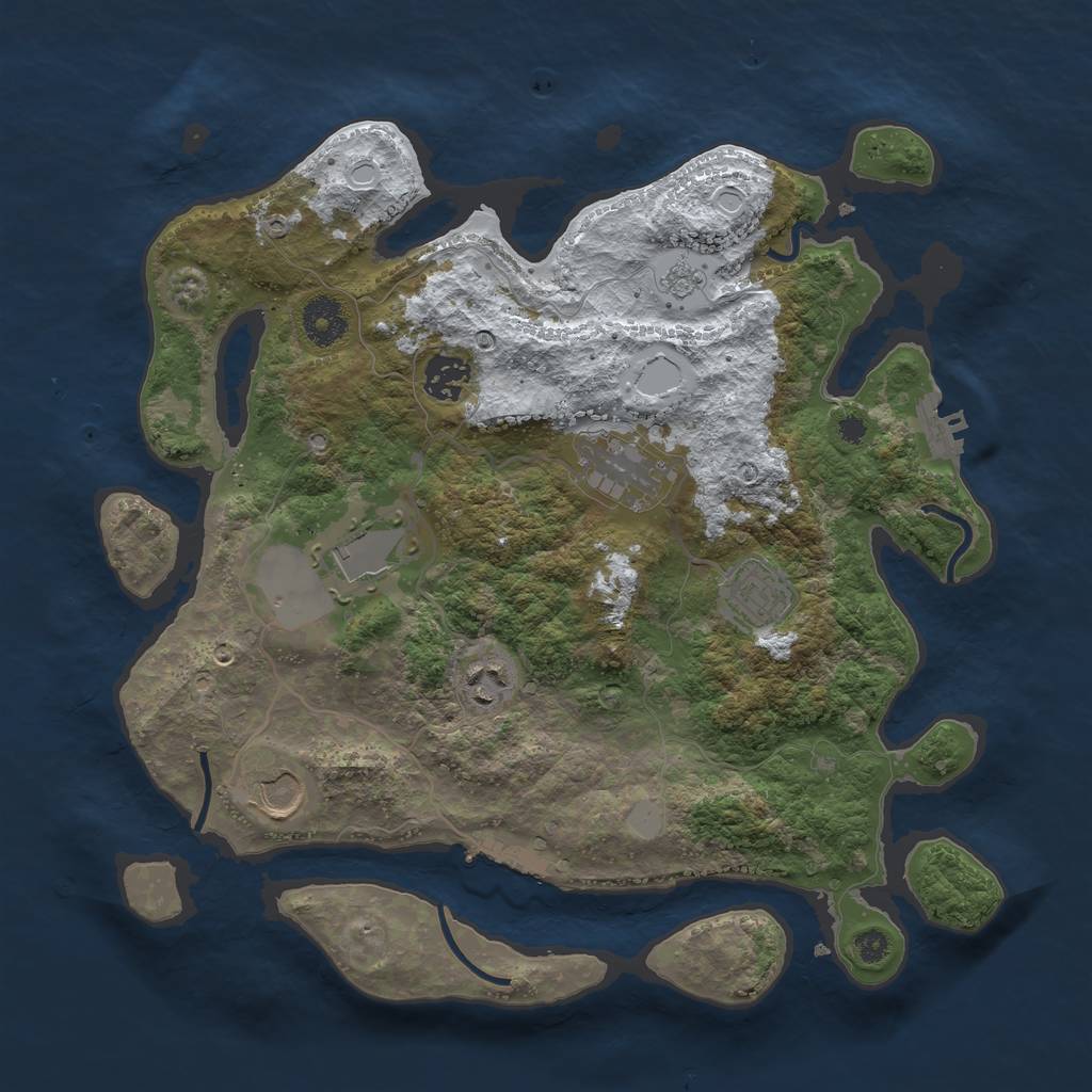 Rust Map: Procedural Map, Size: 3500, Seed: 428435467, 14 Monuments