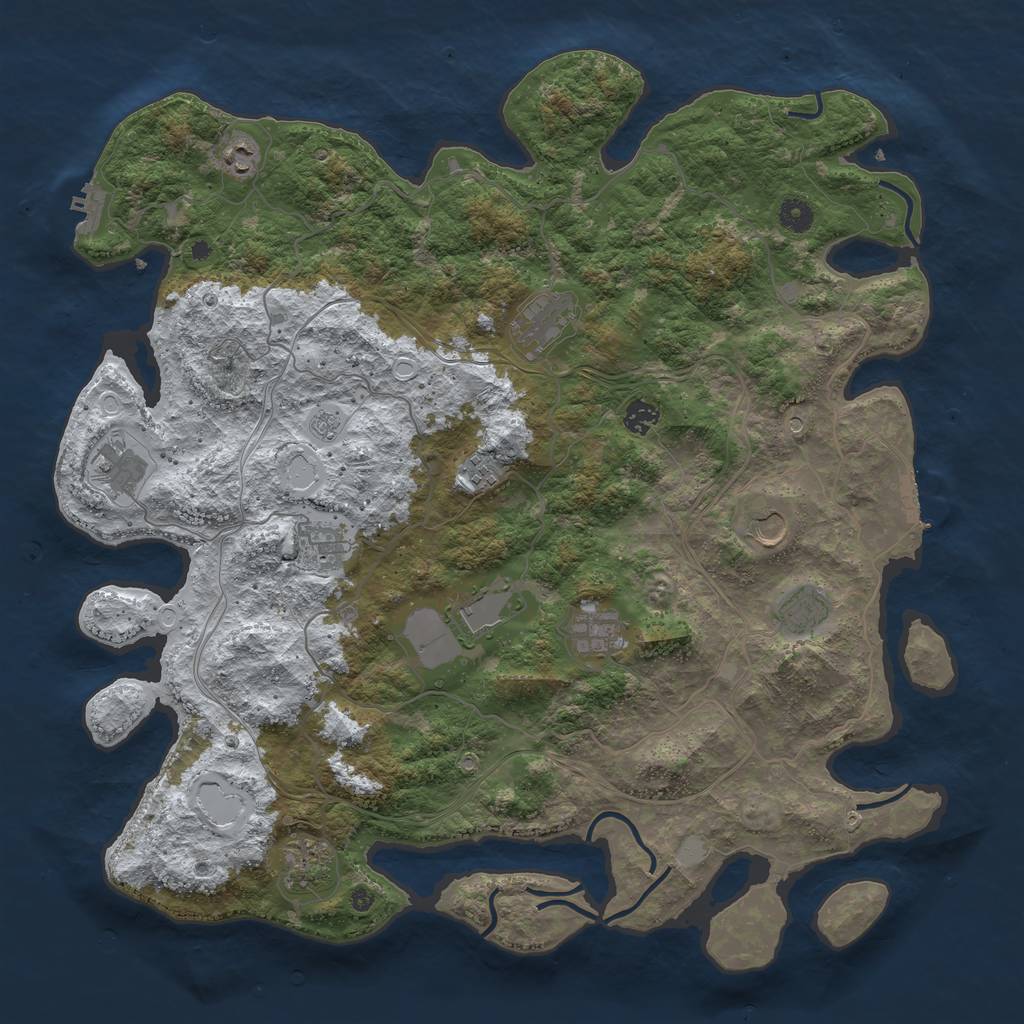 Rust Map: Procedural Map, Size: 4500, Seed: 4038378, 20 Monuments