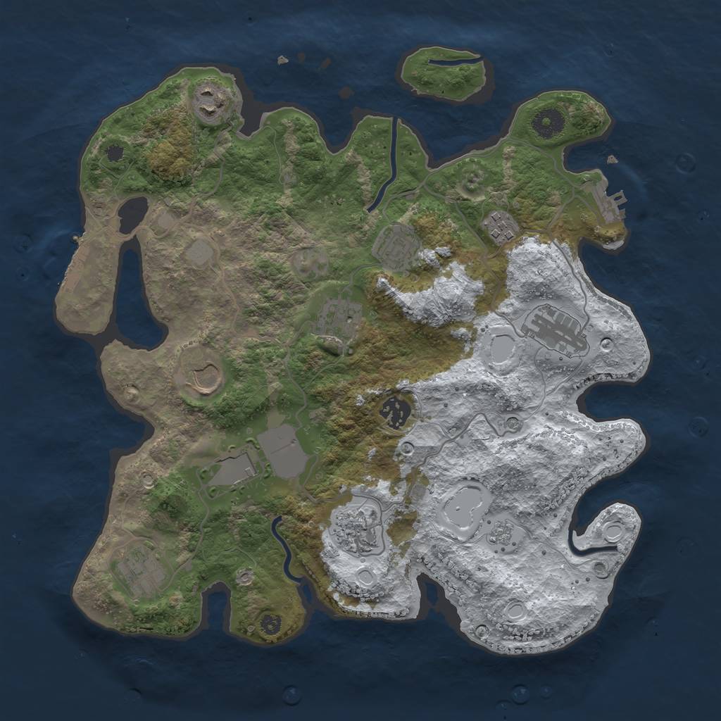 Rust Map: Procedural Map, Size: 3550, Seed: 2020, 19 Monuments