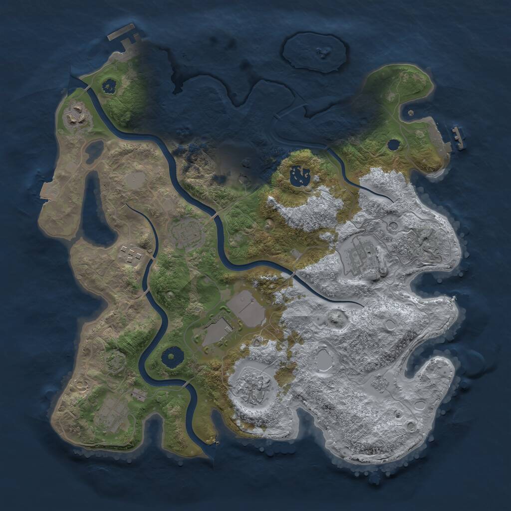 Rust Map: Procedural Map, Size: 3550, Seed: 2020, 15 Monuments