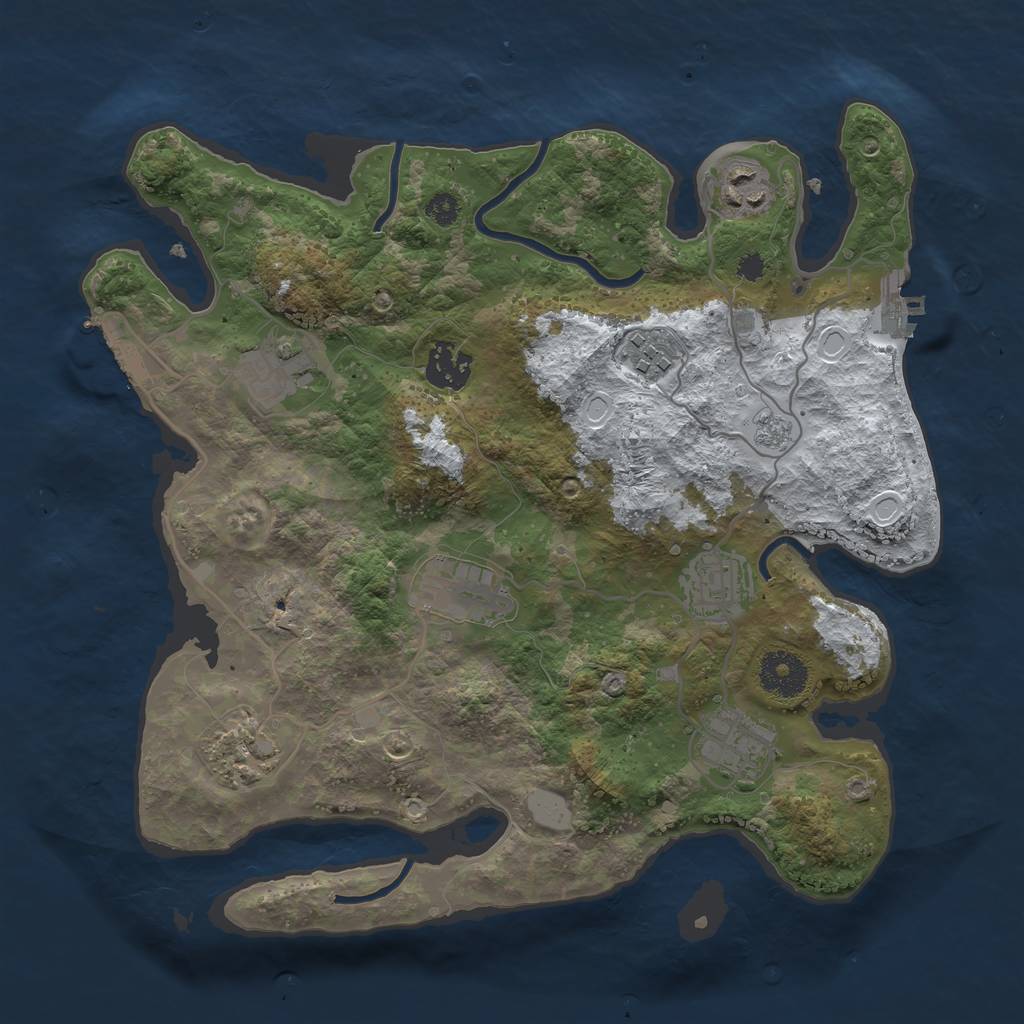 Rust Map: Procedural Map, Size: 3250, Seed: 5371261, 16 Monuments