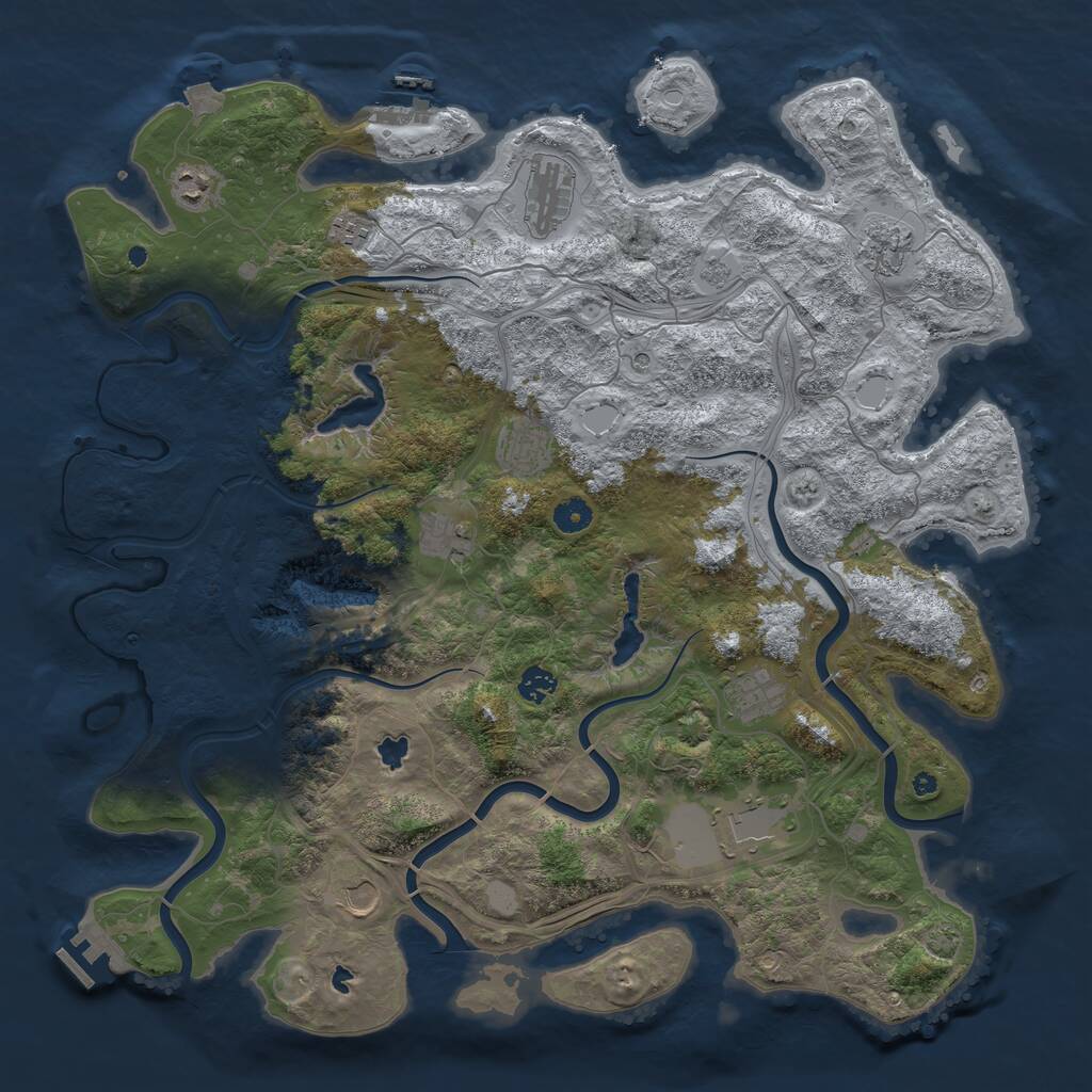 Rust Map: Procedural Map, Size: 4500, Seed: 2507210, 16 Monuments