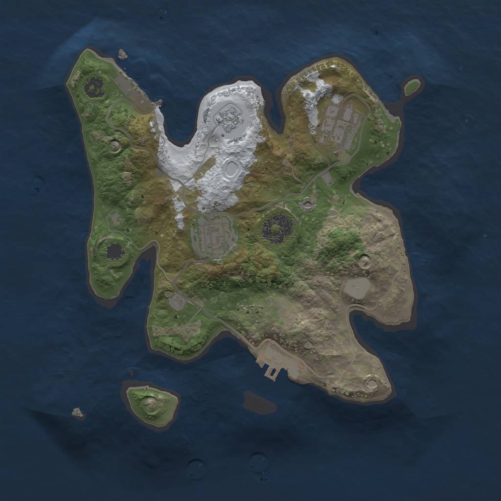 Rust Map: Procedural Map, Size: 2500, Seed: 2000, 10 Monuments