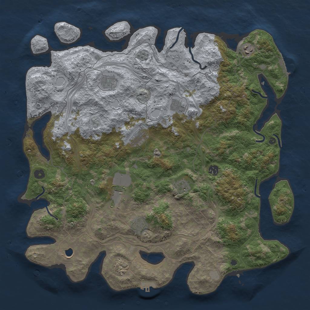 Rust Map: Procedural Map, Size: 4500, Seed: 5267237, 20 Monuments