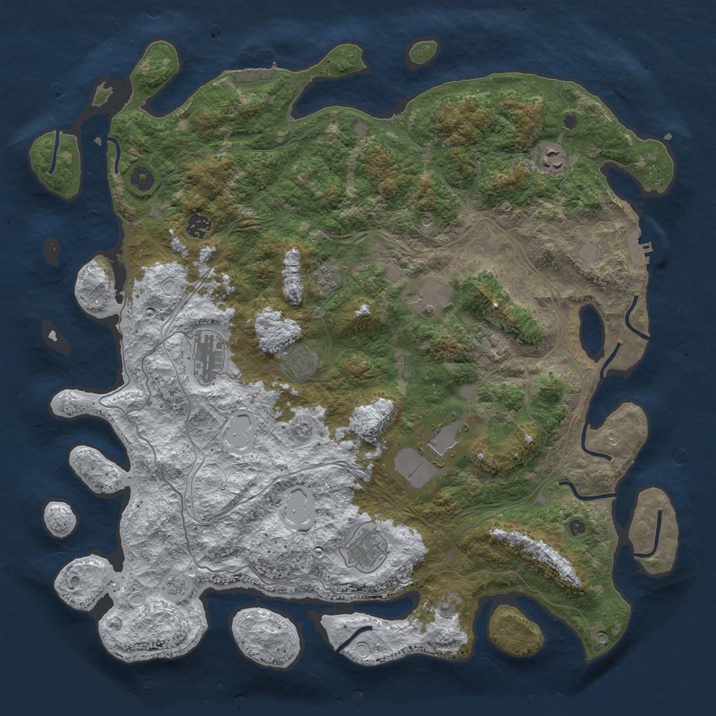 Rust Map: Procedural Map, Size: 4500, Seed: 234572935, 17 Monuments