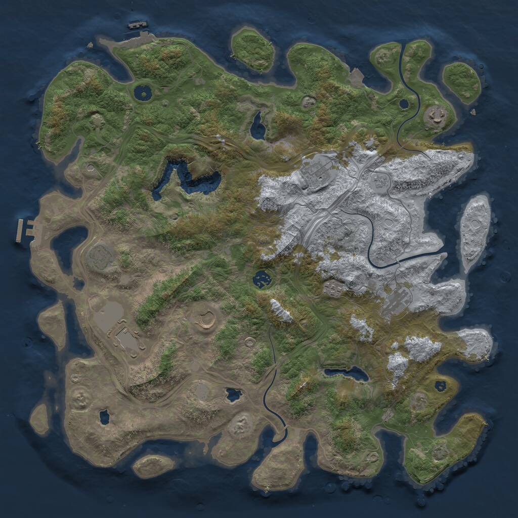 Rust Map: Procedural Map, Size: 4500, Seed: 603707599, 14 Monuments