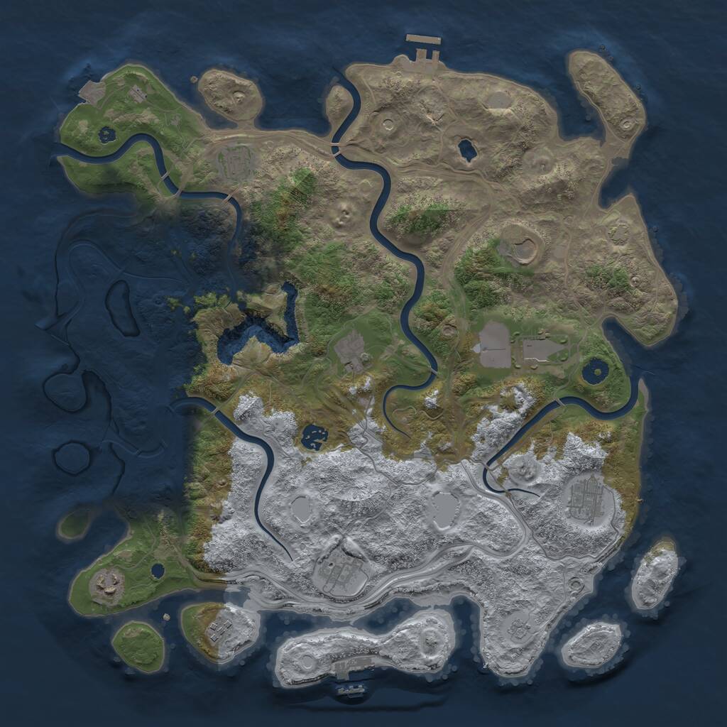 Rust Map: Procedural Map, Size: 4250, Seed: 1150085571, 15 Monuments