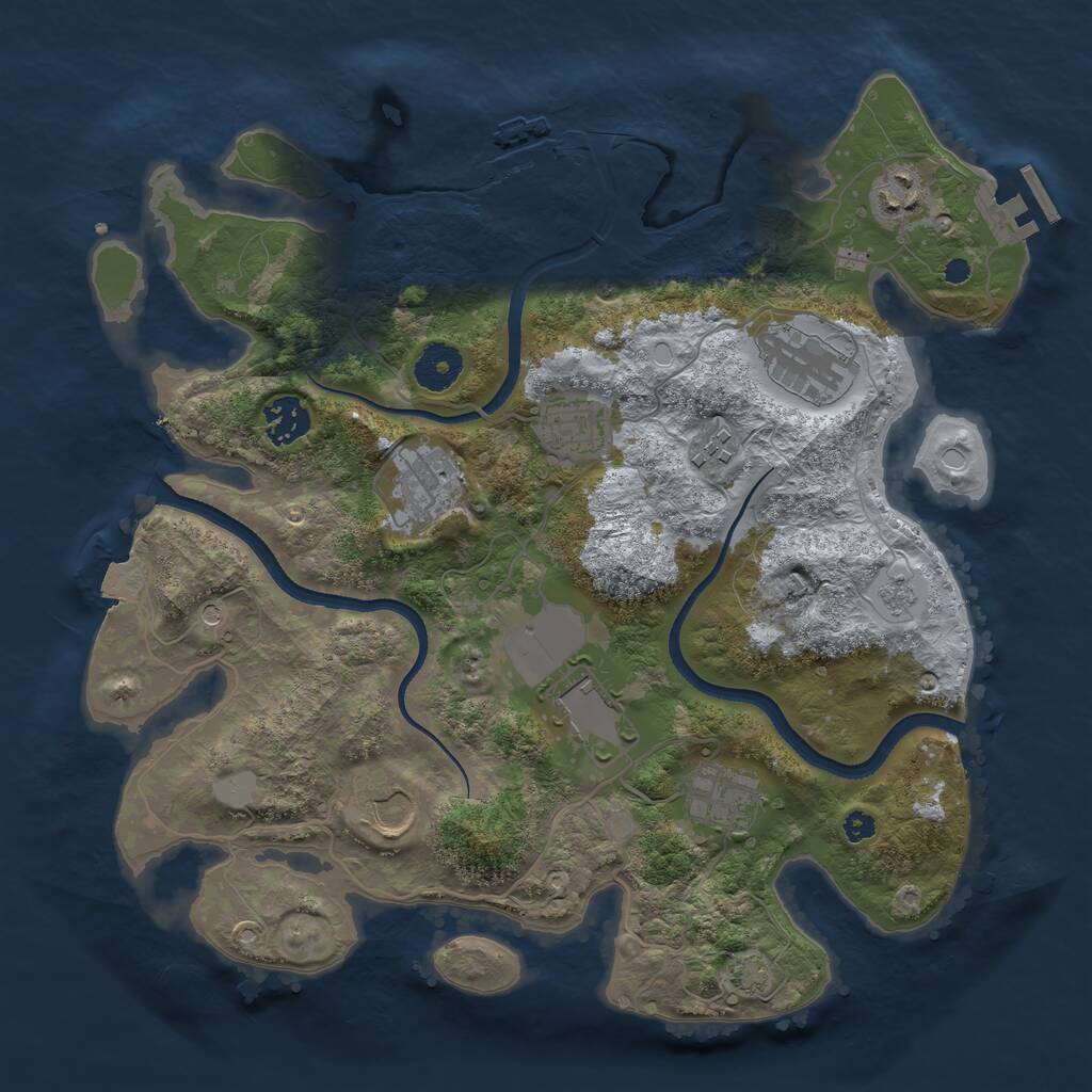 Rust Map: Procedural Map, Size: 3500, Seed: 313, 15 Monuments