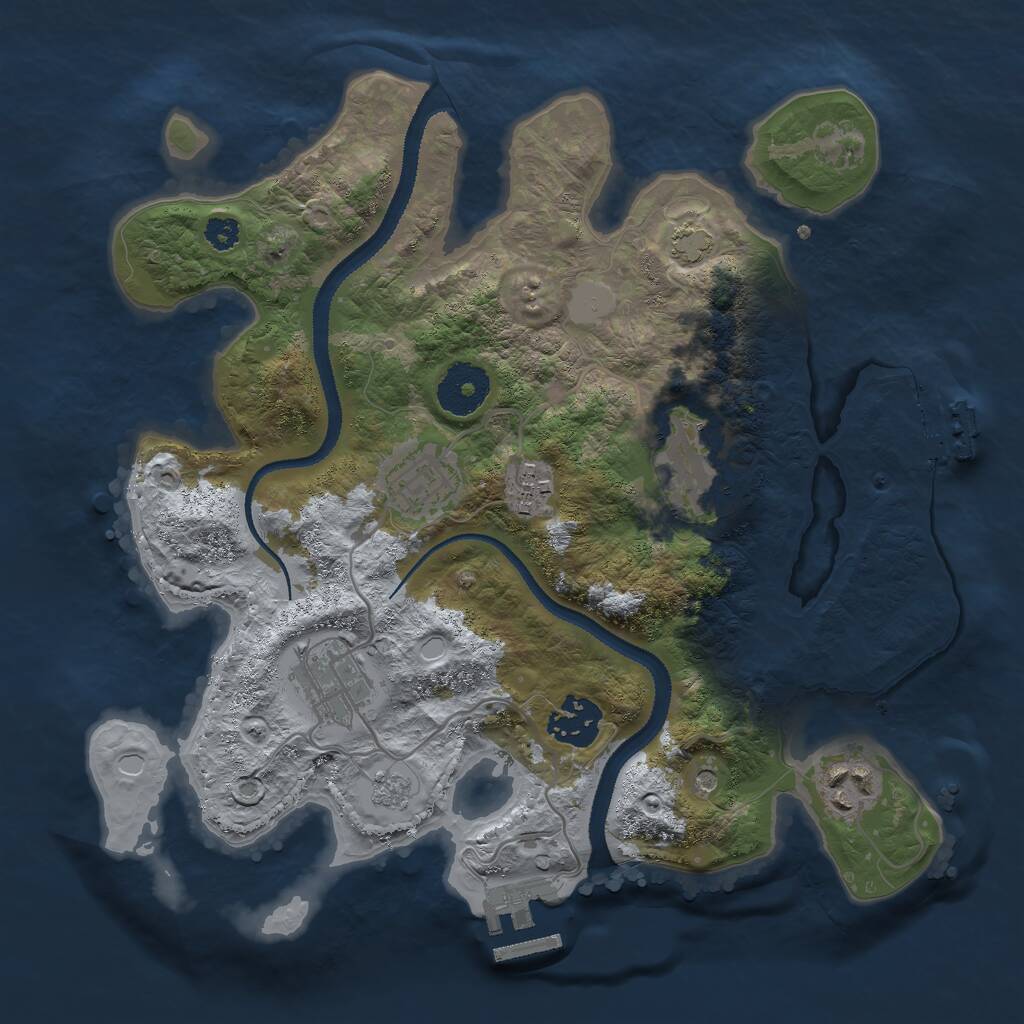 Rust Map: Procedural Map, Size: 3000, Seed: 1314520, 12 Monuments