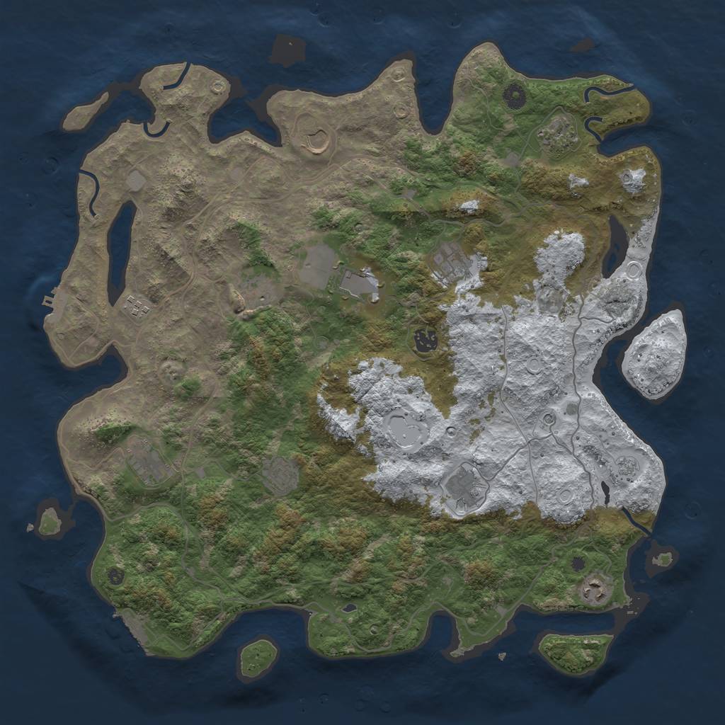 Rust Map: Procedural Map, Size: 4500, Seed: 2123788, 20 Monuments
