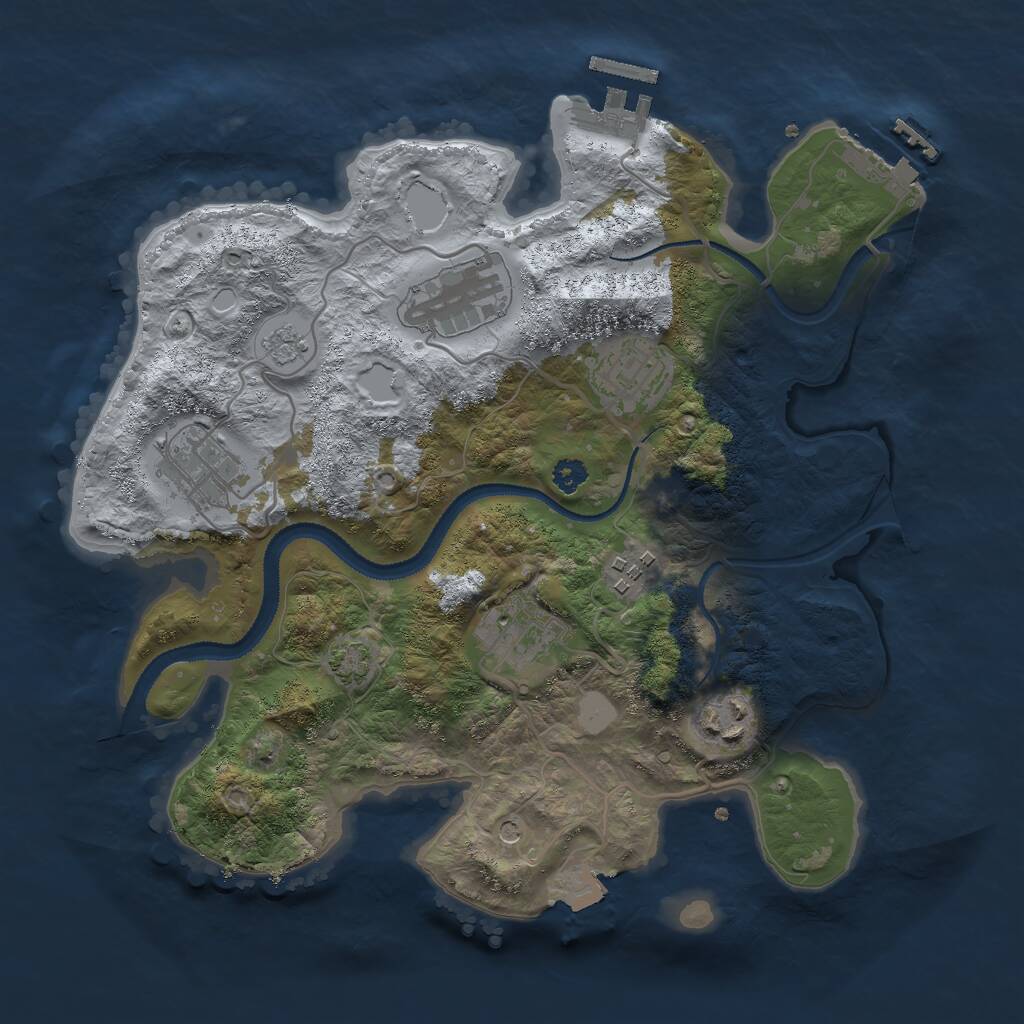 Rust Map: Procedural Map, Size: 3000, Seed: 10019169, 12 Monuments