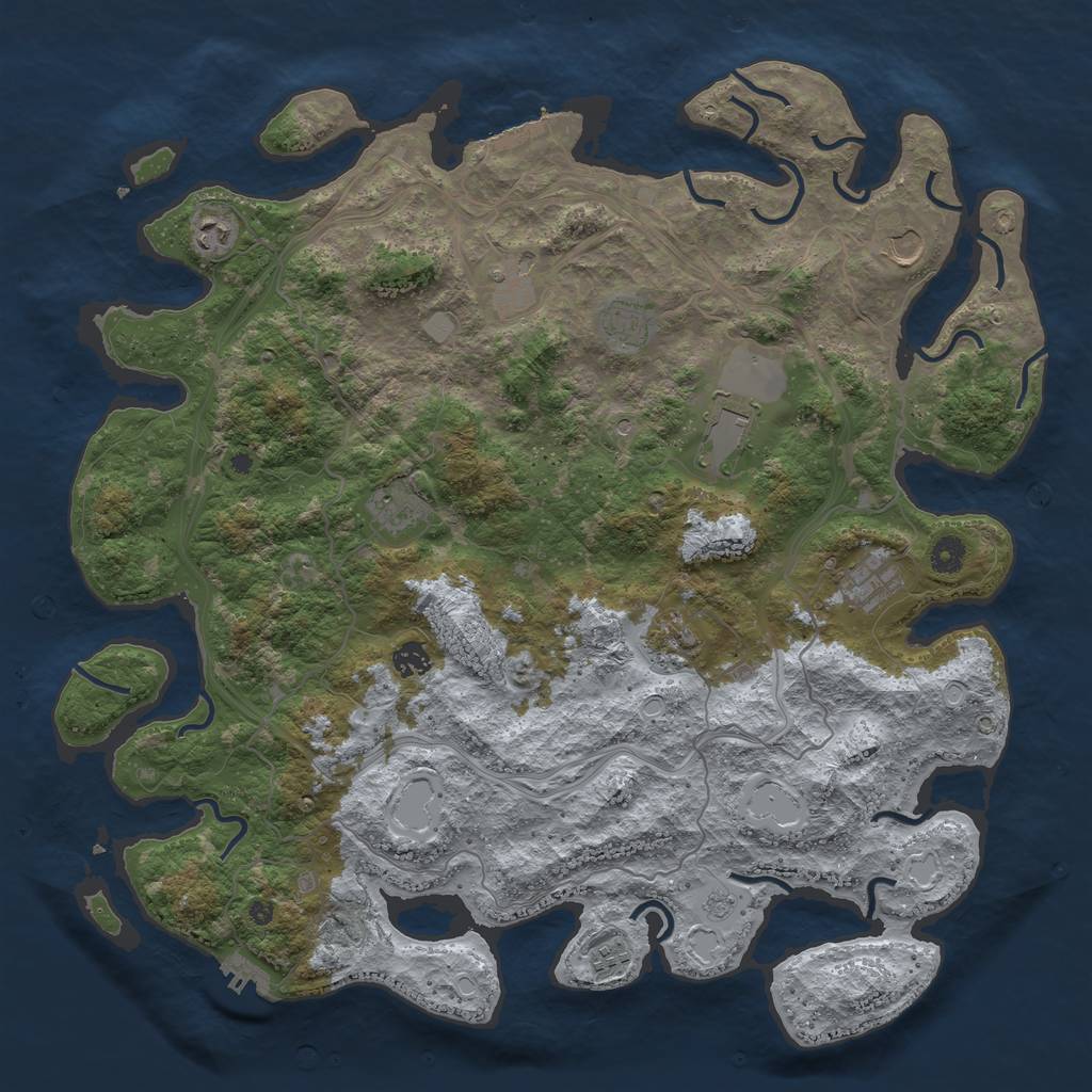 Rust Map: Procedural Map, Size: 4500, Seed: 1089985, 19 Monuments