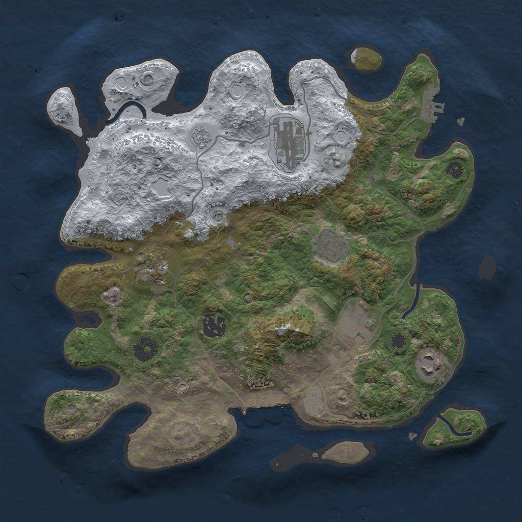 Rust Map: Procedural Map, Size: 3250, Seed: 3829599, 15 Monuments