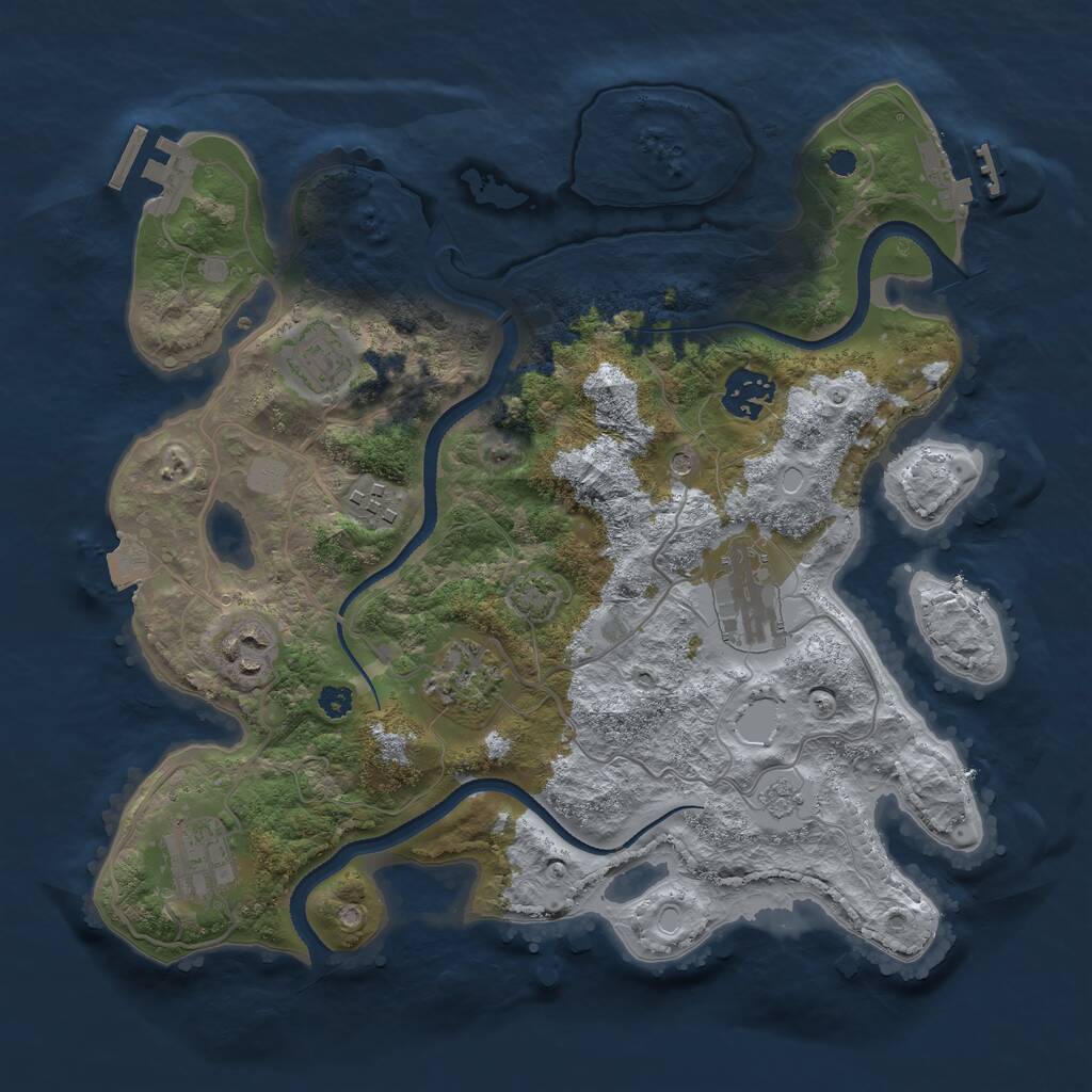Rust Map: Procedural Map, Size: 3250, Seed: 6240702, 13 Monuments