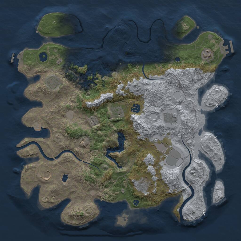 Rust Map: Procedural Map, Size: 4000, Seed: 21164261, 15 Monuments
