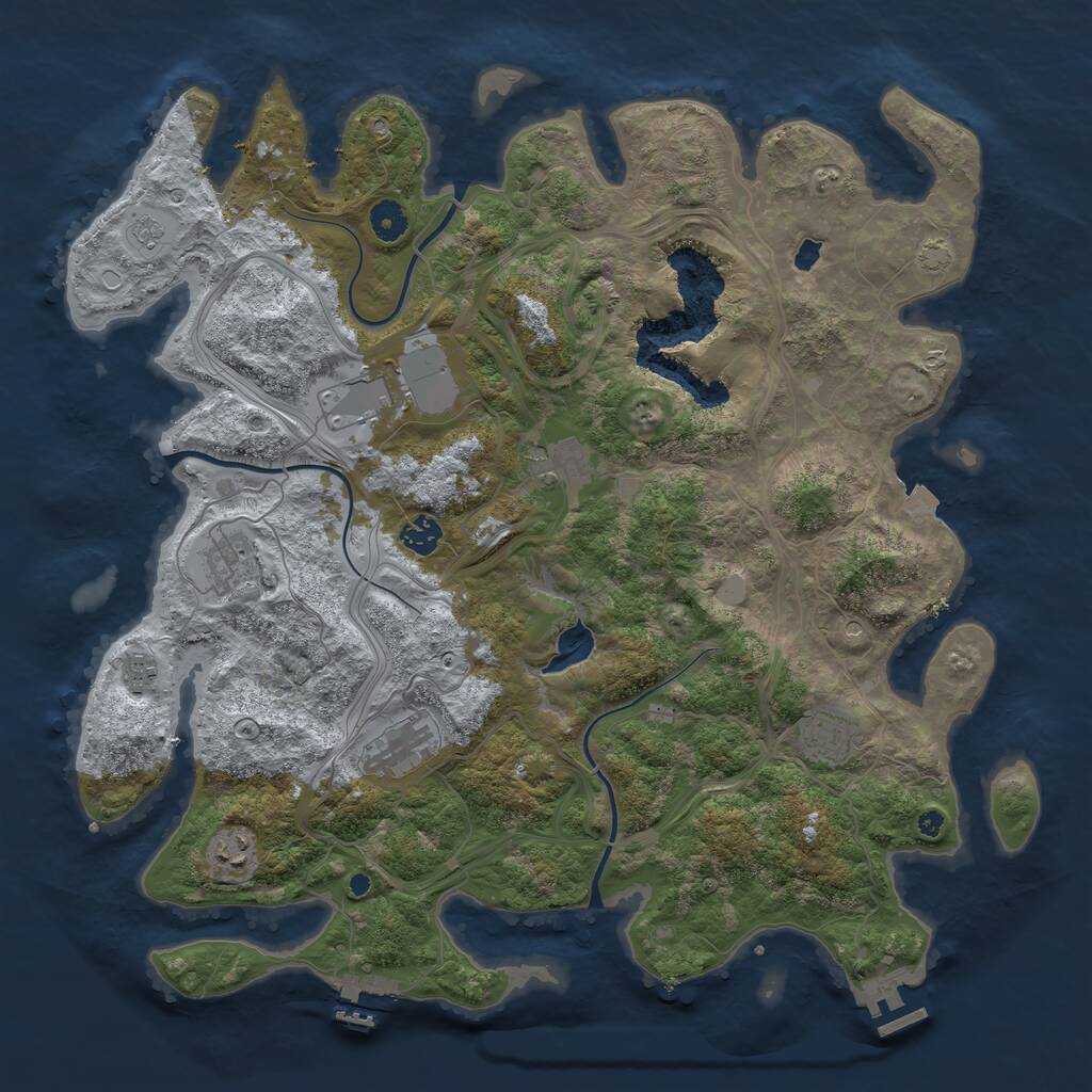 Rust Map: Procedural Map, Size: 4250, Seed: 64934, 14 Monuments