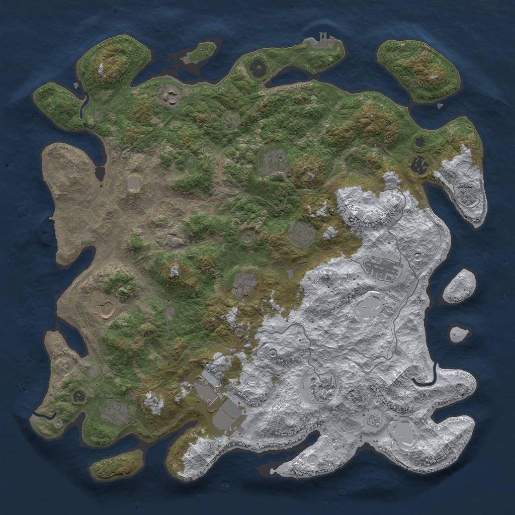 Rust Map: Procedural Map, Size: 4500, Seed: 3287454, 20 Monuments