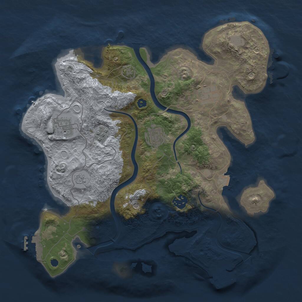 Rust Map: Procedural Map, Size: 3250, Seed: 1965864, 11 Monuments