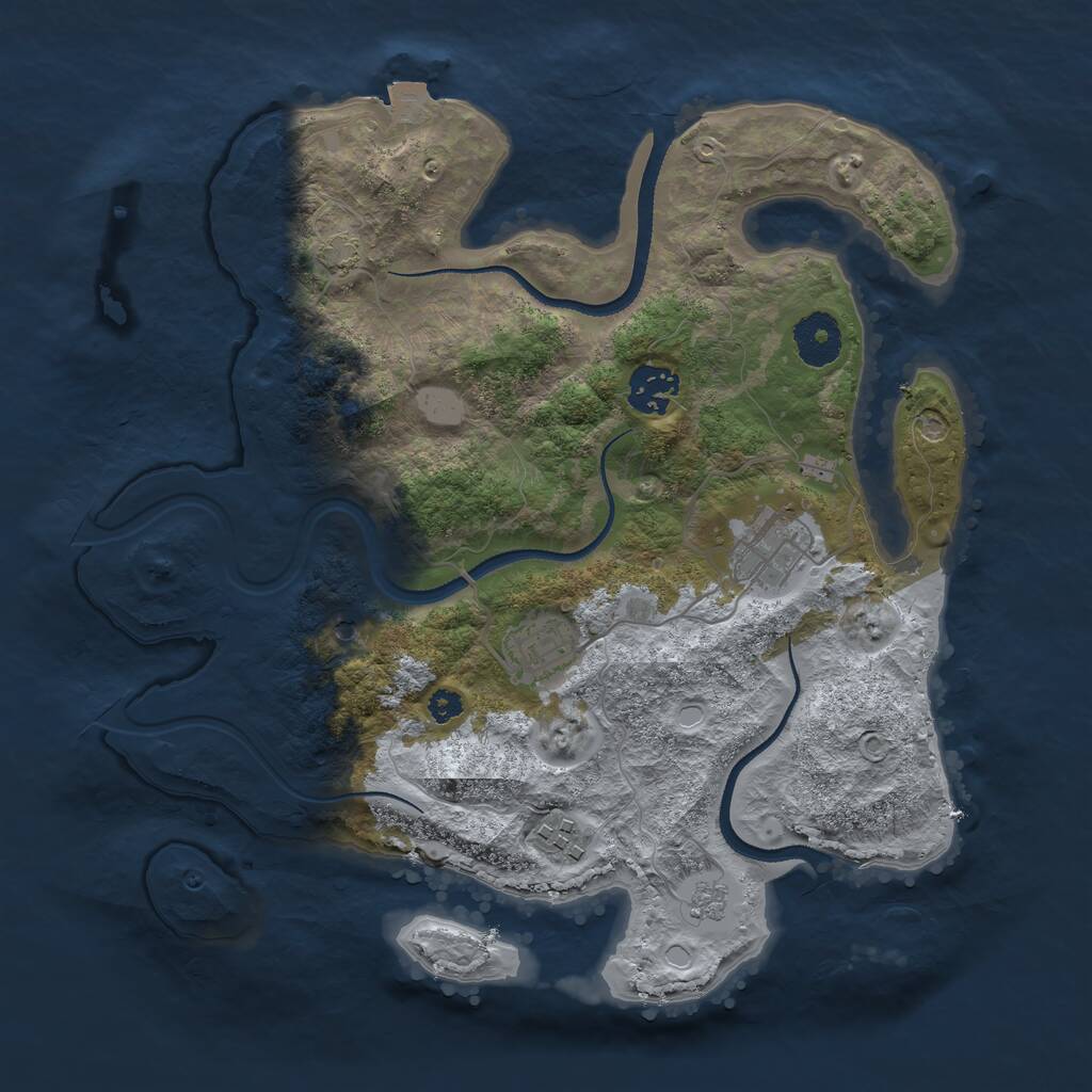 Rust Map: Procedural Map, Size: 3250, Seed: 3122306, 8 Monuments