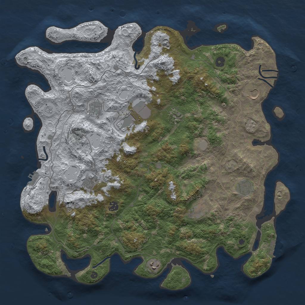 Rust Map: Procedural Map, Size: 4500, Seed: 4562980, 19 Monuments