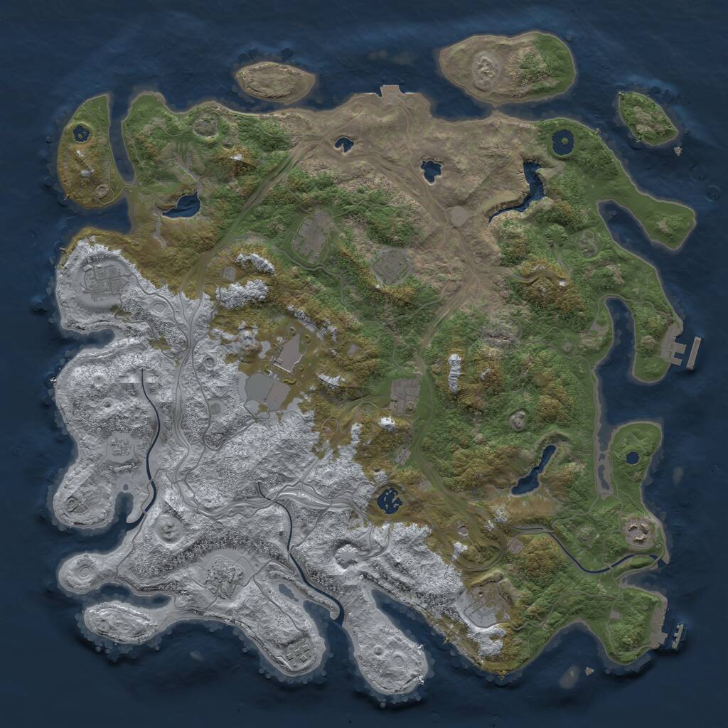 Rust Map: Procedural Map, Size: 4500, Seed: 6293270, 16 Monuments