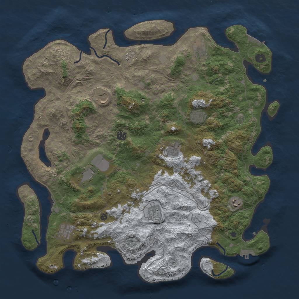 Rust Map: Procedural Map, Size: 4500, Seed: 3219015, 19 Monuments
