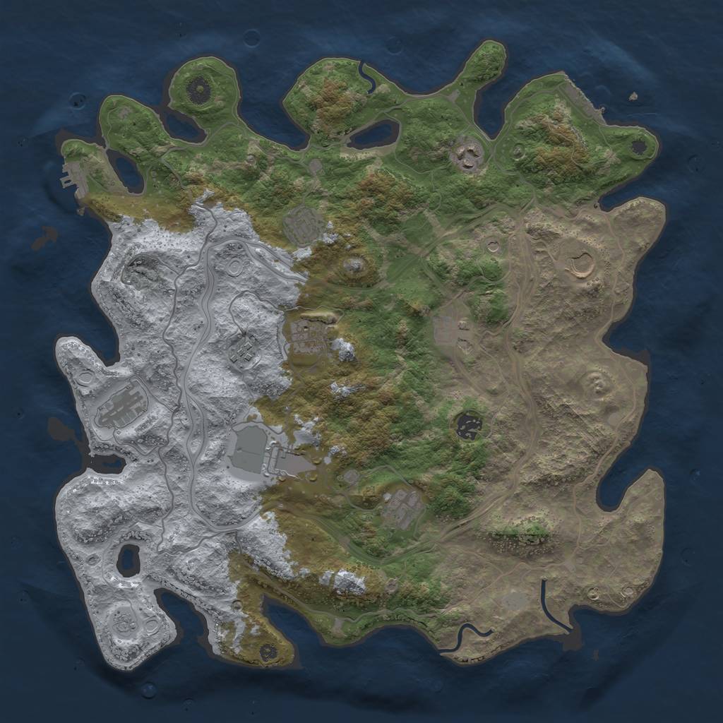 Rust Map: Procedural Map, Size: 4250, Seed: 1561387082, 19 Monuments