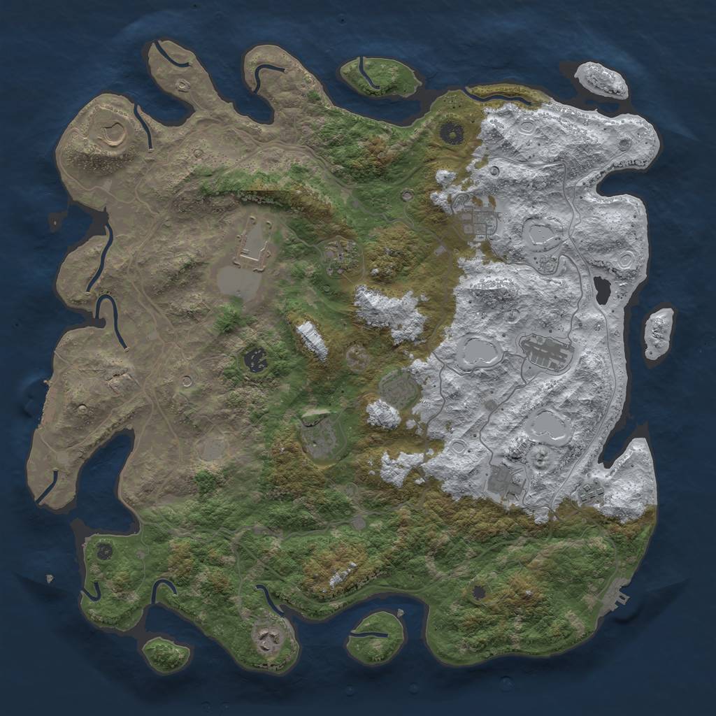 Rust Map: Procedural Map, Size: 4500, Seed: 3781213, 20 Monuments