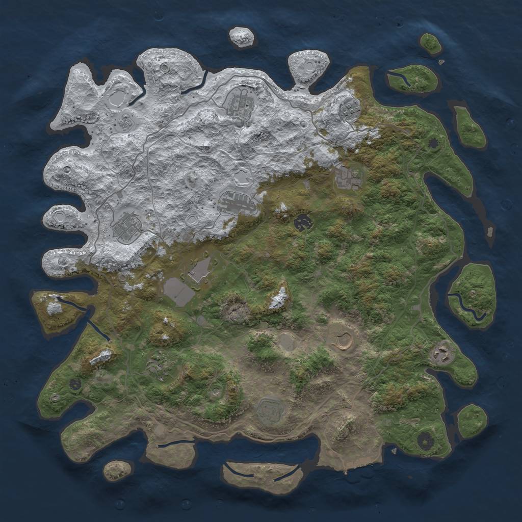 Rust Map: Procedural Map, Size: 4500, Seed: 75587, 19 Monuments