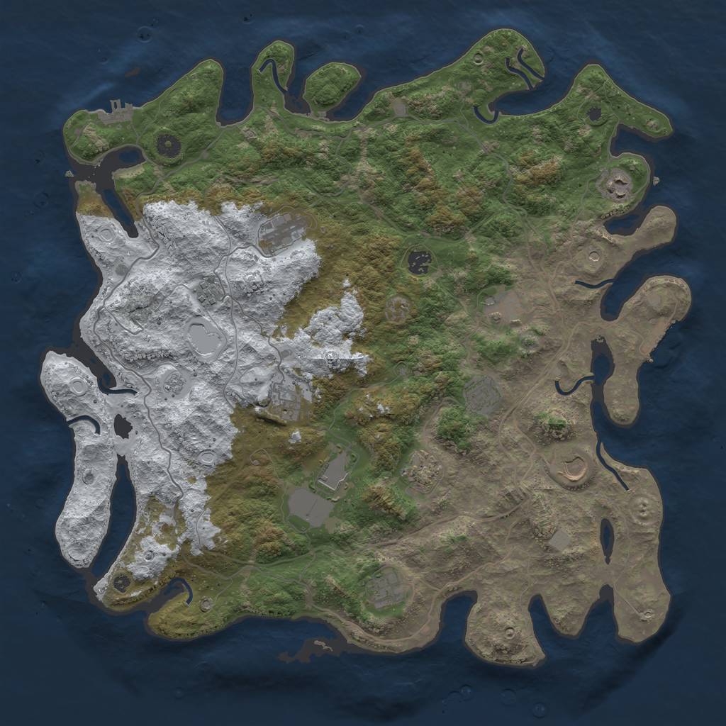Rust Map: Procedural Map, Size: 4500, Seed: 5020889, 20 Monuments