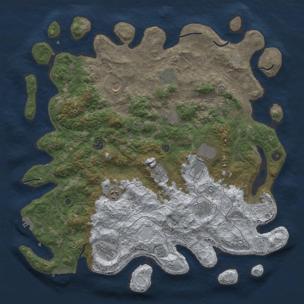 Rust Map: Procedural Map, Size: 4500, Seed: 4581289, 20 Monuments