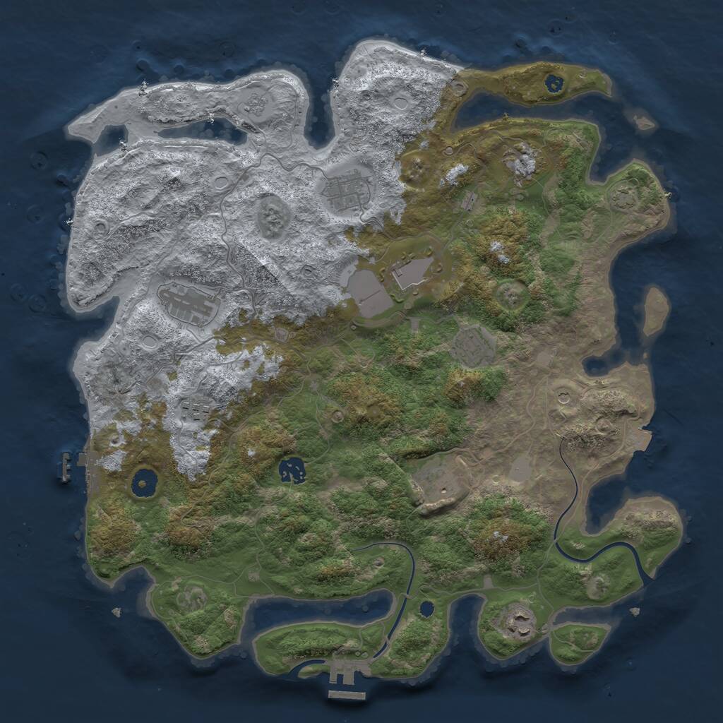 Rust Map: Procedural Map, Size: 3950, Seed: 582823370, 15 Monuments