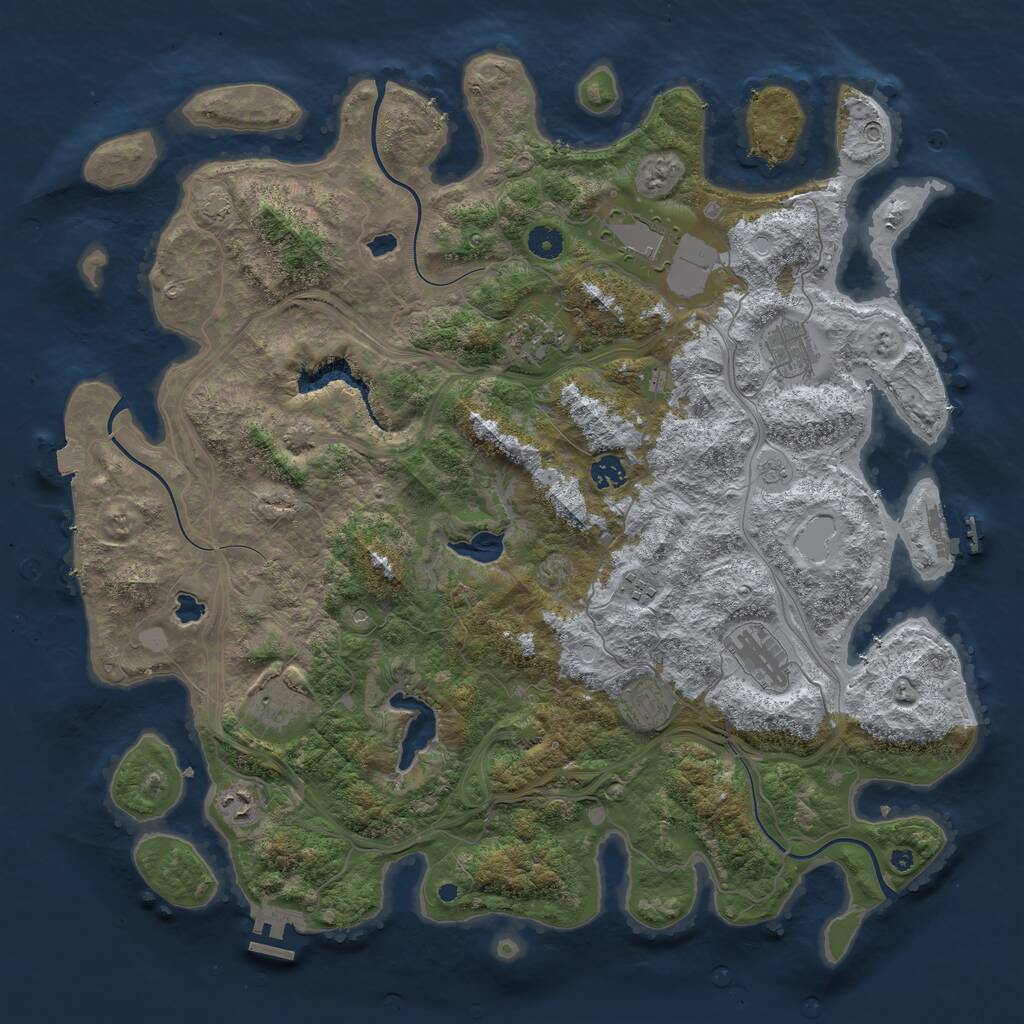 Rust Map: Procedural Map, Size: 4500, Seed: 6268946, 15 Monuments