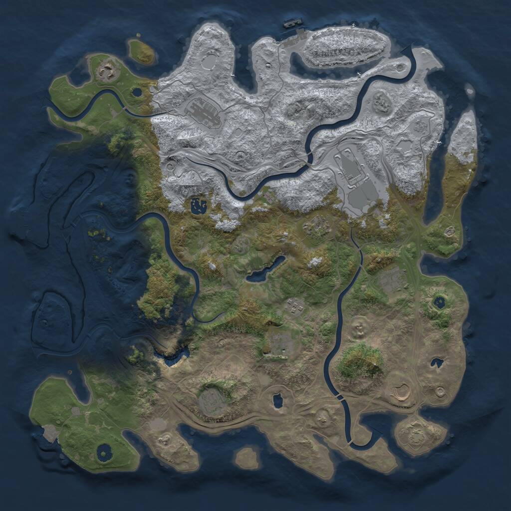 Rust Map: Procedural Map, Size: 4500, Seed: 3004720, 16 Monuments