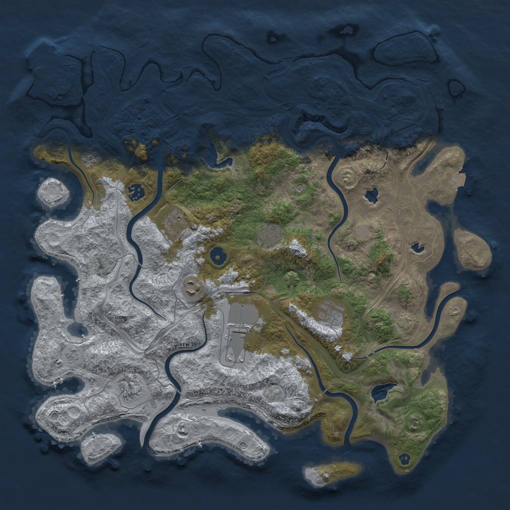 Rust Map: Procedural Map, Size: 4500, Seed: 1152694630, 13 Monuments