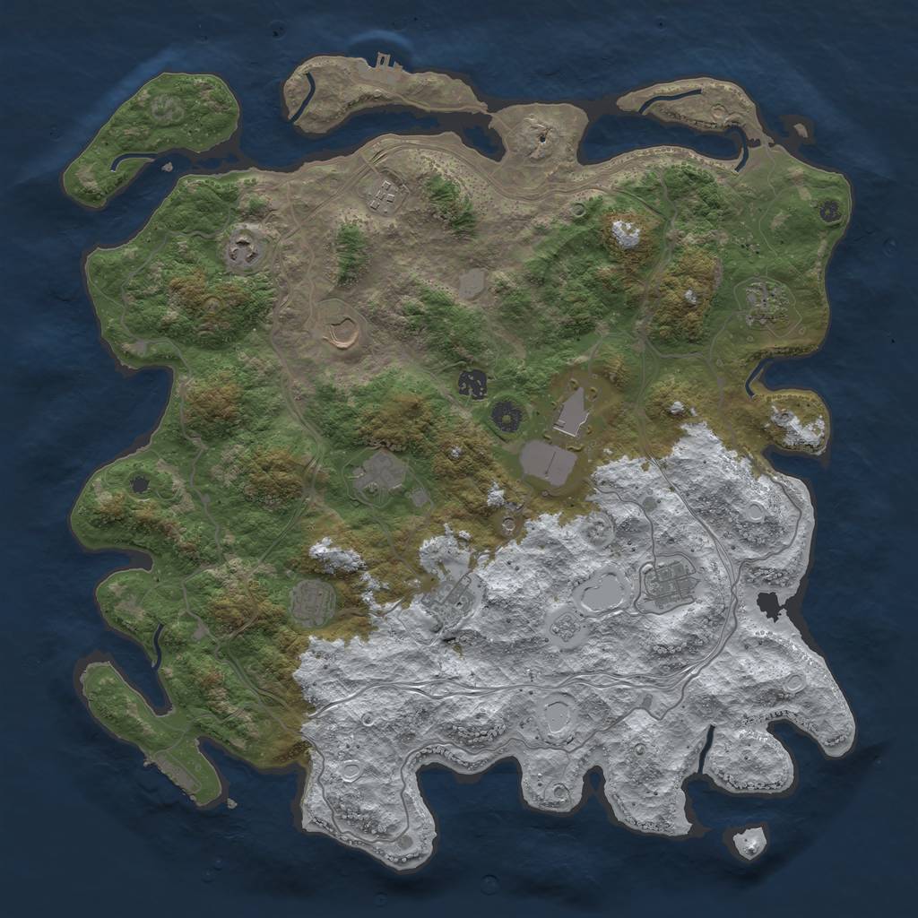 Rust Map: Procedural Map, Size: 4500, Seed: 100026, 19 Monuments