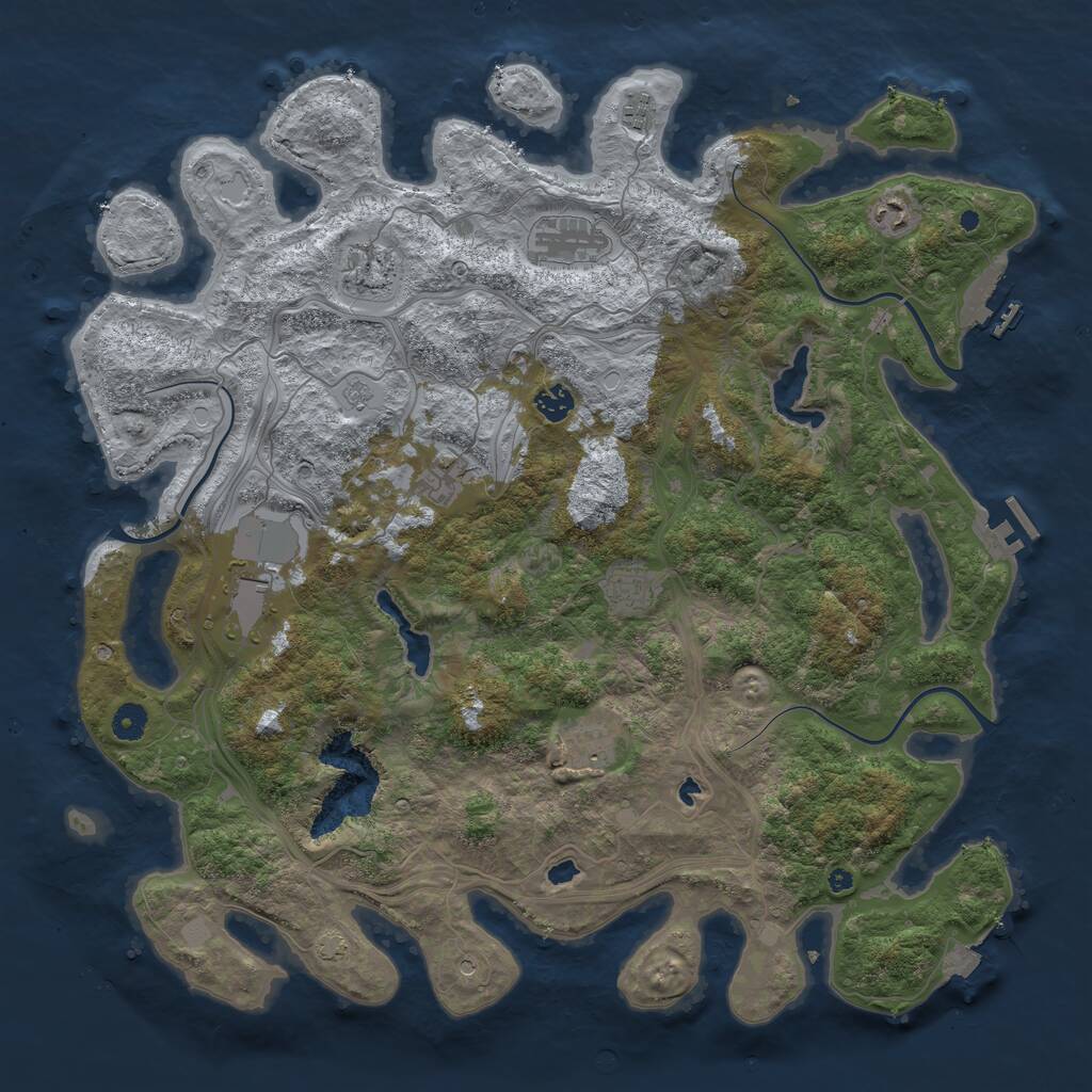 Rust Map: Procedural Map, Size: 4500, Seed: 2168252, 15 Monuments
