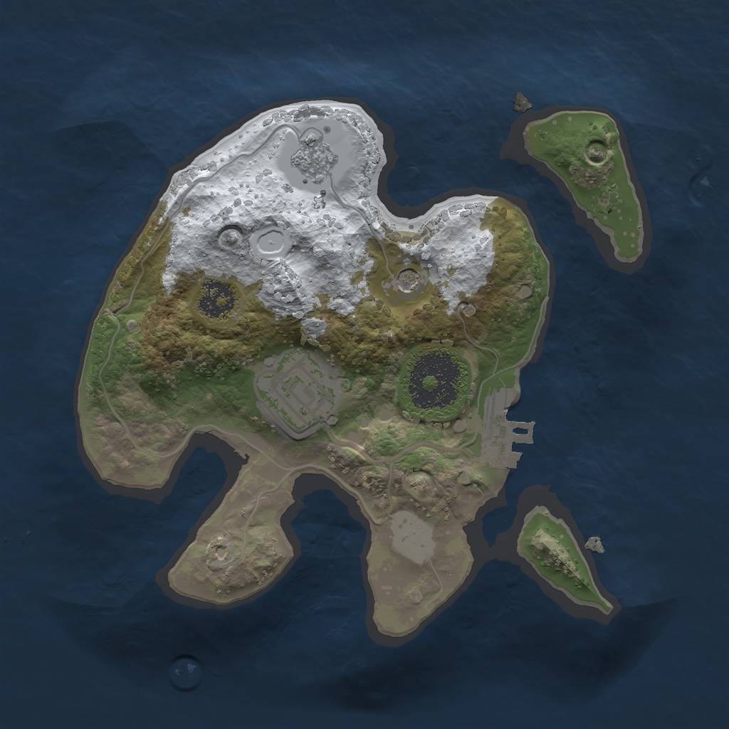 Rust Map: Procedural Map, Size: 2000, Seed: 121212, 9 Monuments