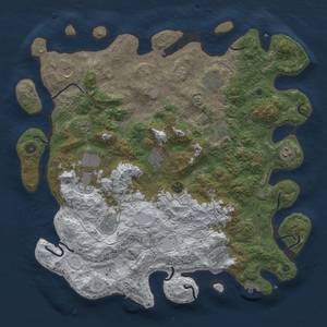 Thumbnail Rust Map: Procedural Map, Size: 4600, Seed: 6738, 20 Monuments