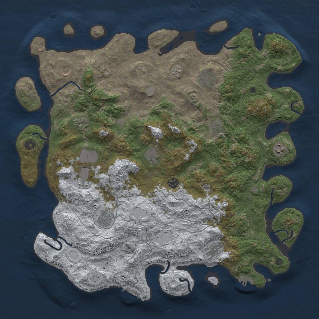 Rust Map: Procedural Map, Size: 4600, Seed: 6738, 20 Monuments