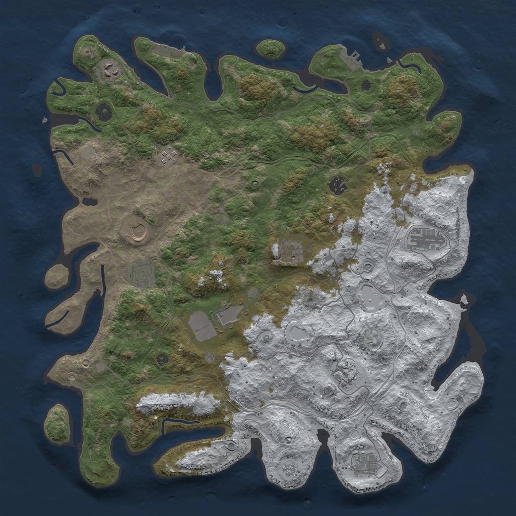 Rust Map: Procedural Map, Size: 4500, Seed: 5718902, 19 Monuments